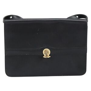 Christian Dior Vintage Leather Black Leather Shoulder Bag Bag